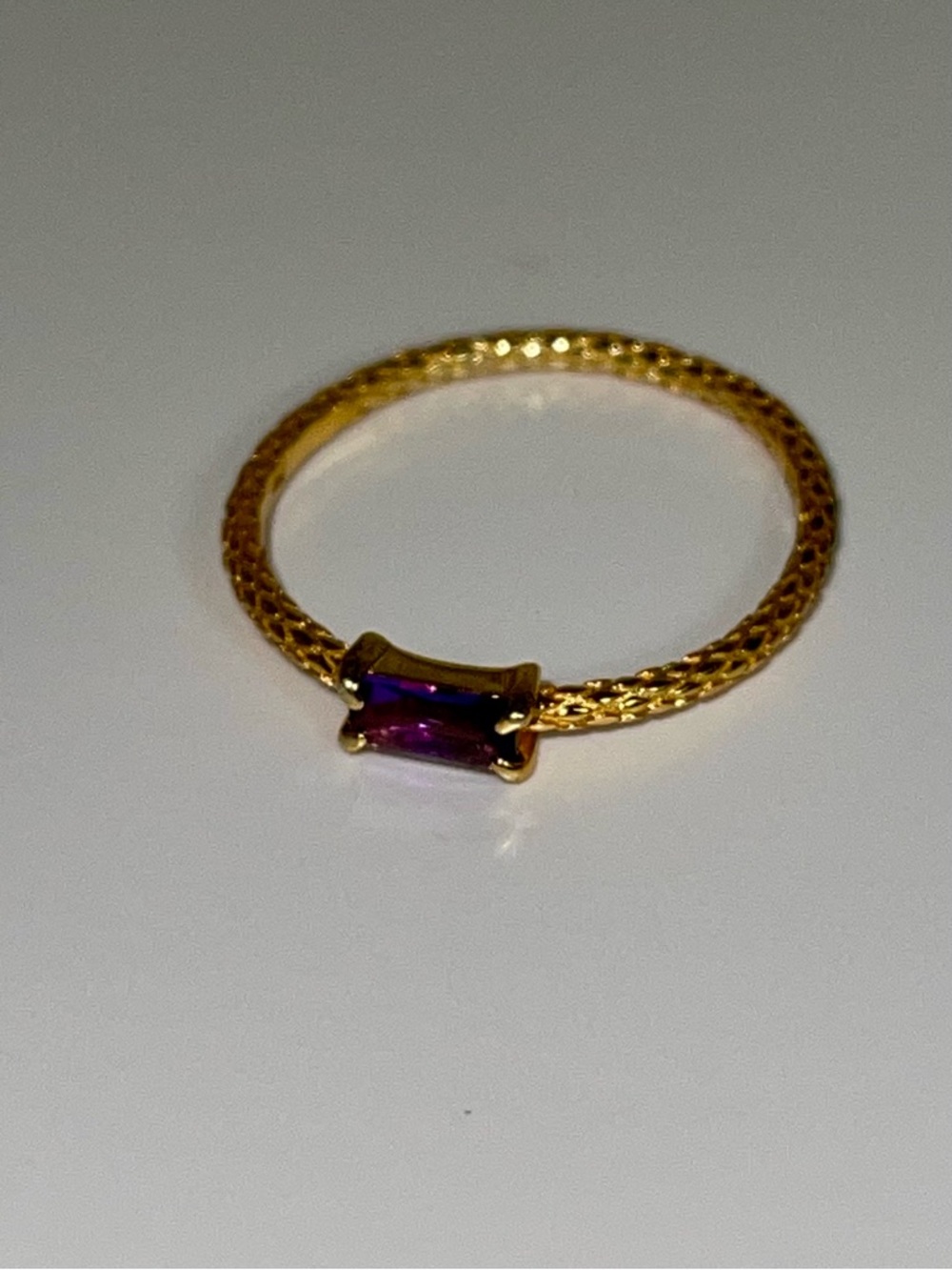 Regal Rose Gold Amethyst Snake Skin Ring